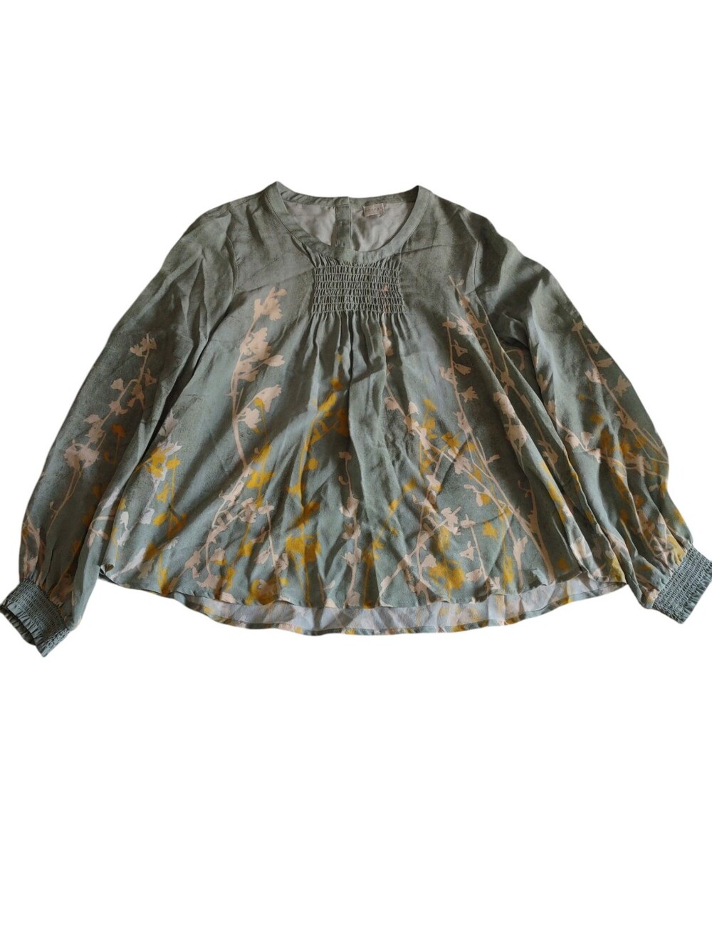 Poetry Size 10 Green Silk Top